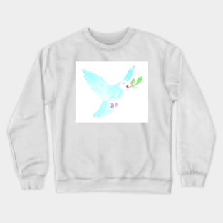 Watercolor dove with olive branch. Flying bird. Easter. Bible. Religion. Holiday art decoration, sketch. Illustration hand drawn modern Crewneck Sweatshirt